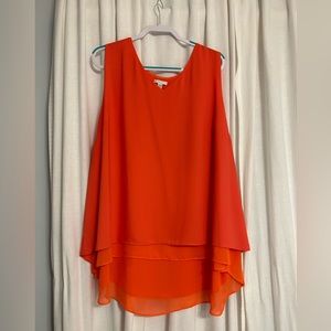 Sleeveless Blouse plus size -orange